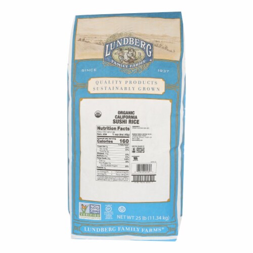 Lundberg Family Farms Organic Sushi Short Grain White Rice - Single Bulk Item - 25LB Perspective: front