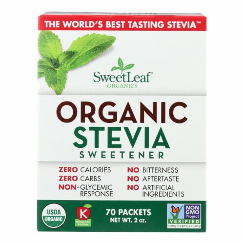 Sweet Leaf Sweetener - Organic - Stevia - 70 Count - Pack of 3 Perspective: front