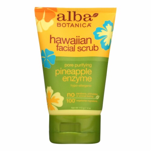 Alba Botanica - Hawaiian Pineapple Enzyme Facial Scrub - 4 fl oz Perspective: front