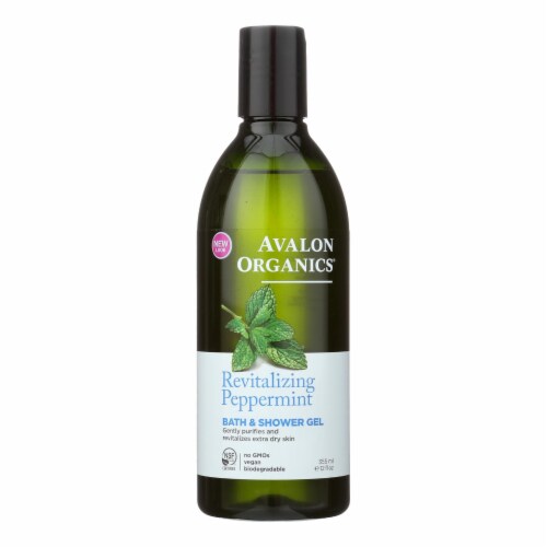 Avalon Organics Bath and Shower Gel Peppermint - 12 fl oz Perspective: front