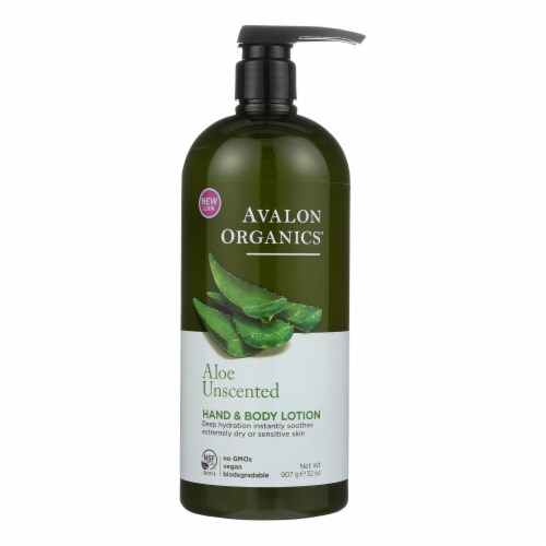 Avalon Organics Hand and Body Lotion Aloe Unscented - 32 fl oz Perspective: front