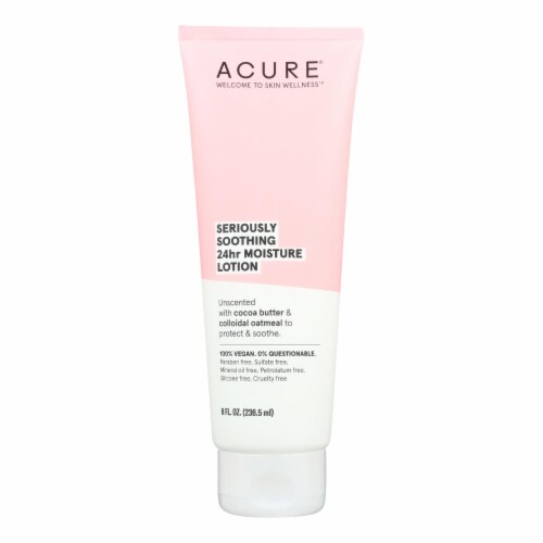 Acure - Lotion - Seriously Soothing 24 Hour Moisture - Unscented with Cocoa Butter - 8 fl oz. Perspective: front