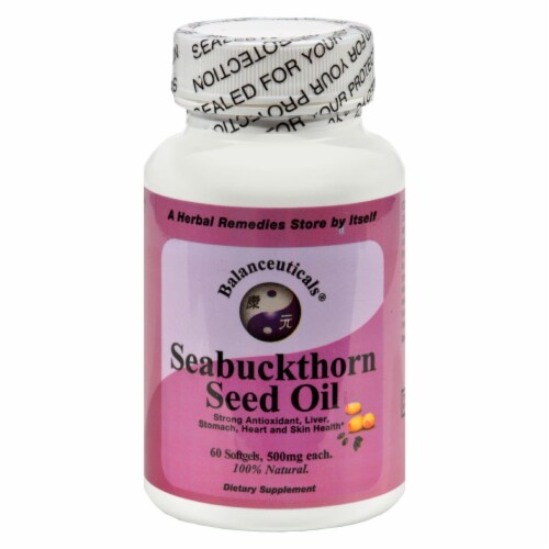 Balanceuticals Seabuckthorn Seed Oil - 500 mg - 60 Softgels Perspective: front