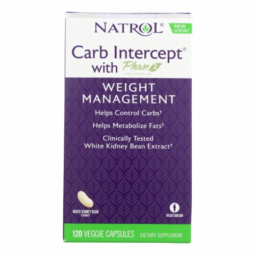 Natrol White Kidney Bean Carb Intercept - 120 Capsules Perspective: front