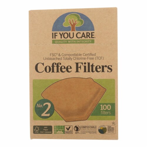 If You Care #2 Cone Coffee Filters - Brown - 100 Count - Pack of 3 Perspective: front