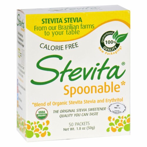 Stevita - Stevia - Spoonable - Certified Organic - 50 Packets - Pack of 3 Perspective: front