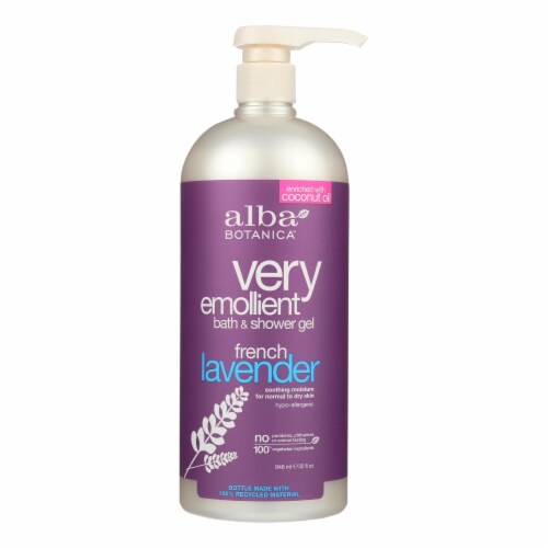 Alba Botanica - Very Emollient Bath and Shower Gel - French Lavender - 32 fl oz Perspective: front