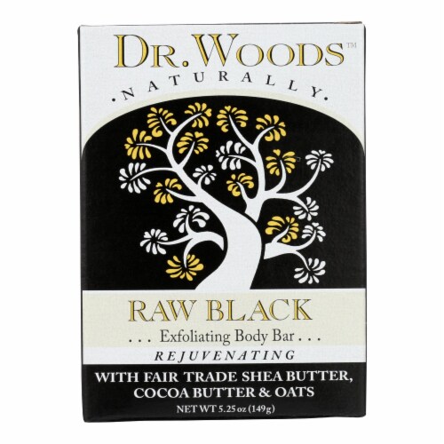 Dr. Woods Bar Soap Raw Black - 5.25 oz Perspective: front