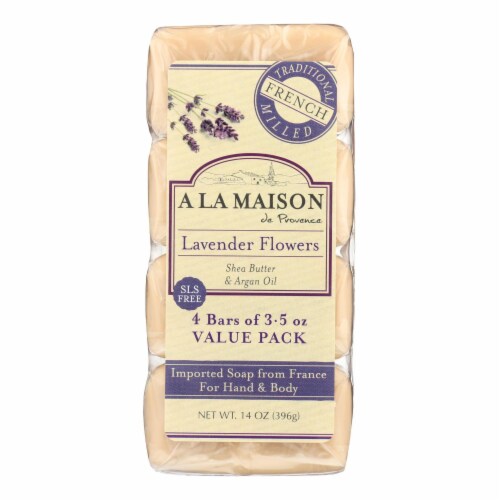 A La Maison - Bar Soap - Lavender Flowers - Value 4 Pack Perspective: front