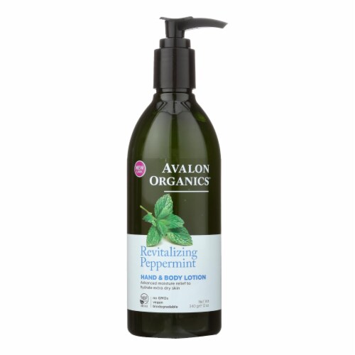 Avalon Organics Hand and Body Lotion Peppermint - 12 fl oz Perspective: front