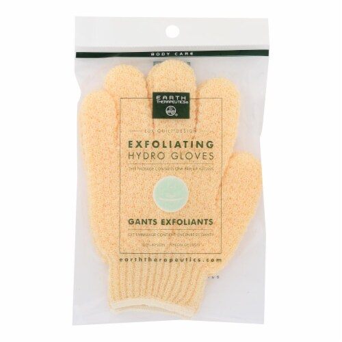 Earth Therapeutics - Exfoliating Gloves Natural - 1 Each - PAIR - Pack of 3 Perspective: front