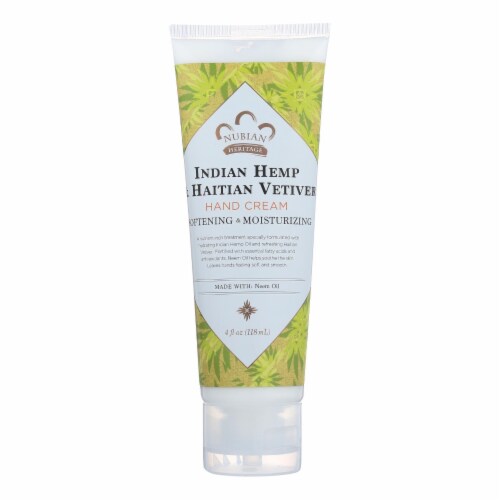 Nubian Heritage Hand Cream Indian Hemp And Haitian Vetiver - 4 oz Perspective: front