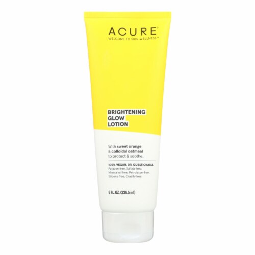 Acure - Lotion - Brightening Glow Moisture - Sweet Orange and Oatmeal - 8 fl oz. Perspective: front