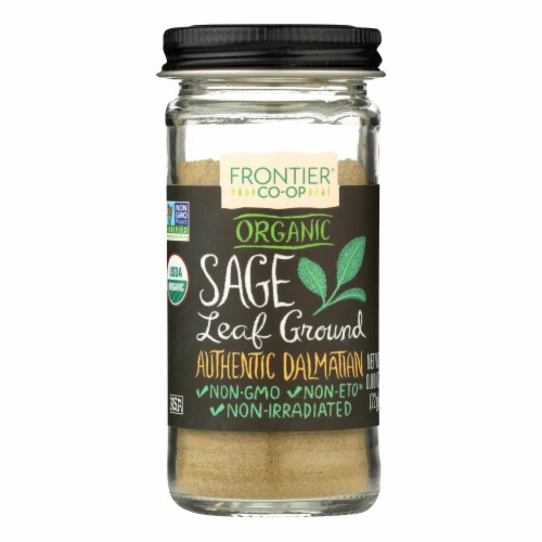 Frontier Herb Sage Leaf - Organic - Ground - .8 oz - Pack of 3 Perspective: front