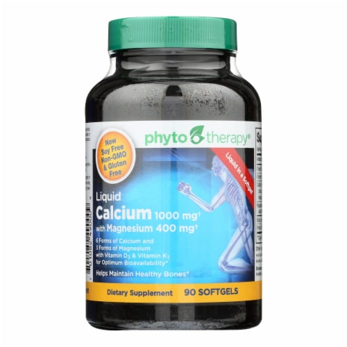 Phyto-Therapy Liquid Calcium - 1000 mg - 90 Softgels Perspective: front