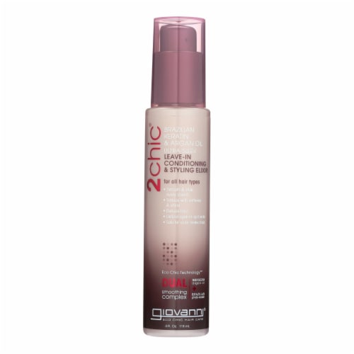 Giovanni 2chic UltraSleek Leave-In Conditioning & Styling Elixir-Keratin and Argan Oil 4 floz Perspective: front