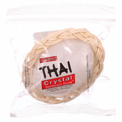 Thai Deodorant Stone Thai Crystal Deodorant Soap in Basket - 1 Bar - Pack of 3 Perspective: front