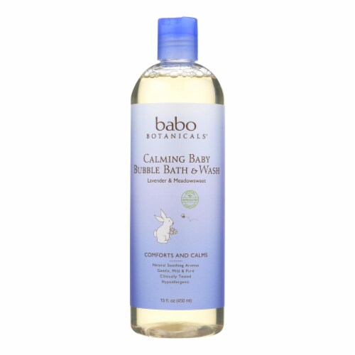 Babo Botanicals - Shampoo Bubblebath and Wash - Calming - Lavender - 15 oz Perspective: front