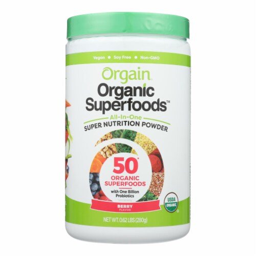 Orgain Organic Hydration Powder - Berry Punch - 0.62 lb. Perspective: front