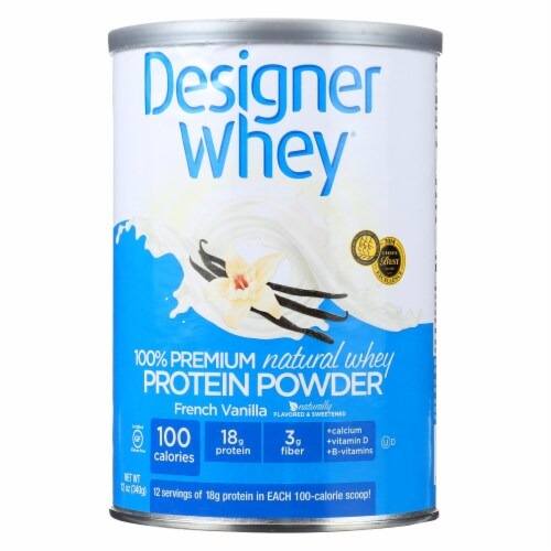 Designer Whey - Protein Powder - French Vanilla - 12 oz Perspective: front