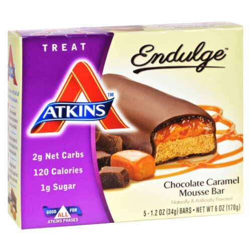 Atkins Endulge Bar Chocolate Caramel Mousse - 5 Bars - Pack of 3 Perspective: front