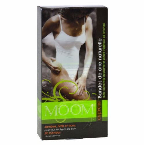 Moom Express Pre Wax Strips For Legs And Body - 20 Strips Perspective: front