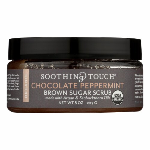 Soothing Touch Scrub - Organic - Sugar - Chocolate Peppermint Brown Sugar - 8 oz - Pack of 3 Perspective: front
