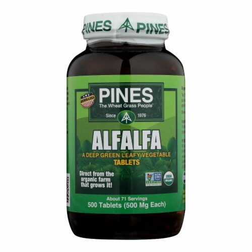 Pines International Alfalfa - Organic - Tablets - 500 Tablets Perspective: front