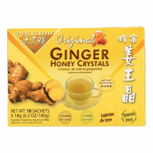 Prince of Peace Ginger Honey Crystals - 10 Tea Bags Perspective: front