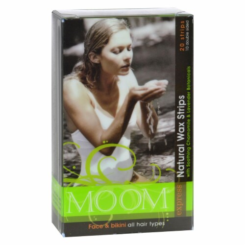 Moom Natural Wax Strips With Soothing Chamomile And Lavender - 20 Strips Perspective: front