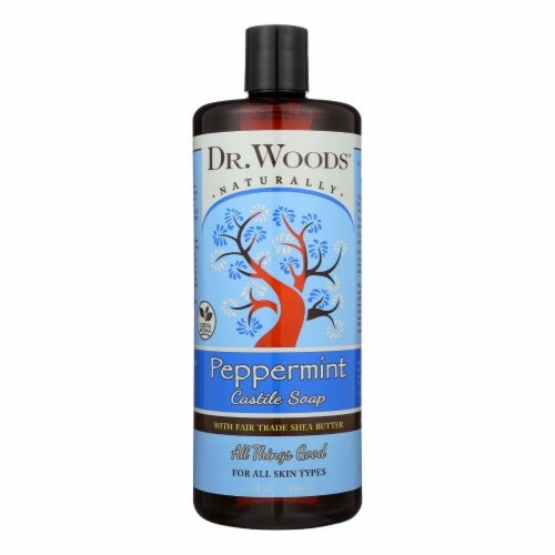Dr. Woods Shea Vision Pure Castile Soap Peppermint with Organic Shea Butter - 32 fl oz Perspective: front