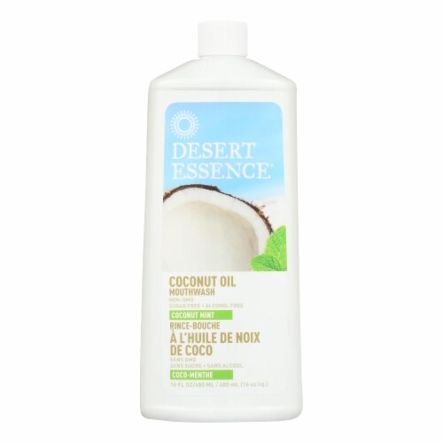 Desert Essence - Coconut Oil Mouthwash - Coconut Mint - 16 fl oz Perspective: front