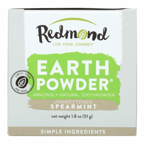 Redmond Earthpowder Toothpowder Spearmint  - 1 Each - 1.8 OZ Perspective: front