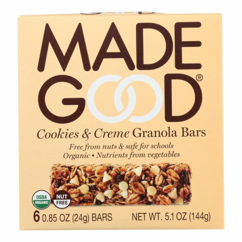 Made Good - Granola Bar Cookies & Cream .85 OZ - Pack of 6 Perspective: front