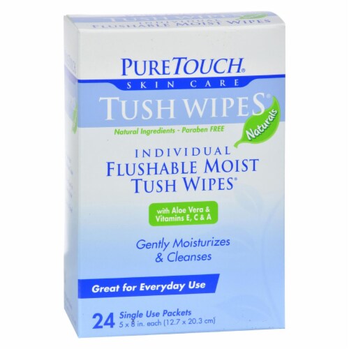 Puretouch Tush Wipes Flushable - 24 Wipes - Pack of 3 Perspective: front