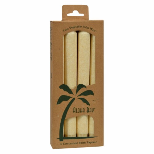 Aloha Bay - Palm Tapers - Cream - 4 Candles - Pack of 3 Perspective: front