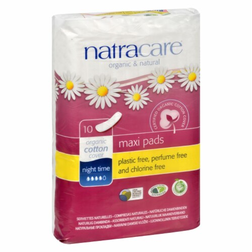 Natracare Natural Night Time Pads - 10 Pack Perspective: front