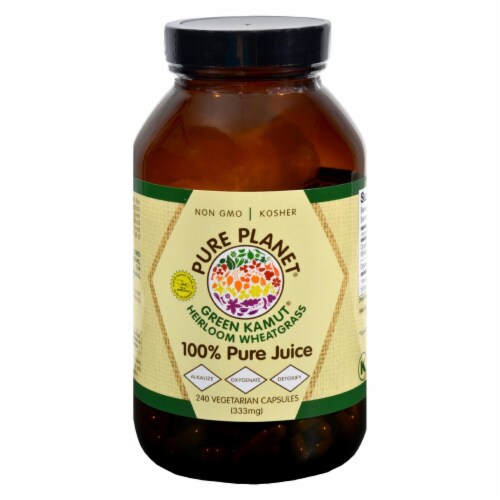 Pure Planet Green Kamut Wheatgrass - 240 Vegetarian Capsules Perspective: front