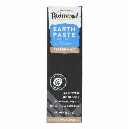 Redmond Life Earthpaste - Peppermint Charcoal - 4 oz Perspective: front