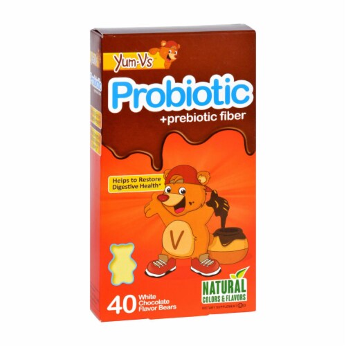 Yum V's Probiotic Plus Prebiotic Fiber Vanilla - 40 Bears Perspective: front