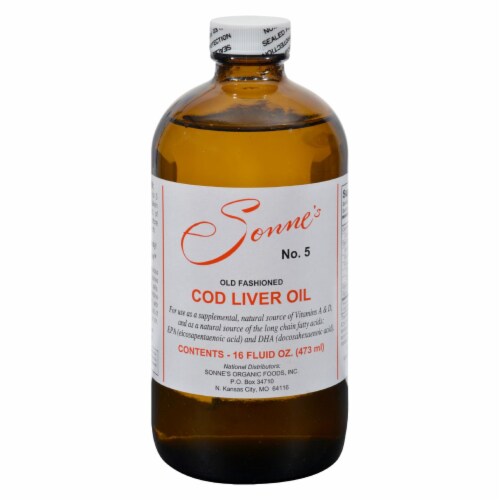 Sonne's Old Fashioned Cod Liver Oil No 5 - 16 fl oz Perspective: front