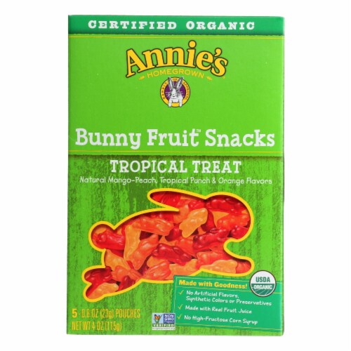 Annie'S Homegrown Fruit Snack Tropical Treat - Case Of 10 - 4 Oz Perspective: front
