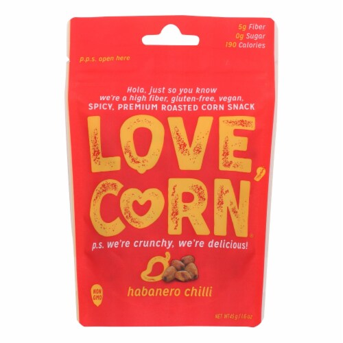 Love Corn - Roasted Corn Habanero - Case of 10 - 1.6 OZ Perspective: front