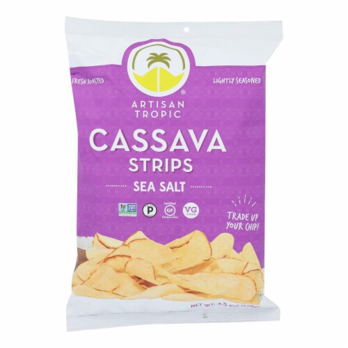 Artisan Tropic Cassava Strips - Sea Salt - Case of 12 - 4.5 oz. Perspective: front