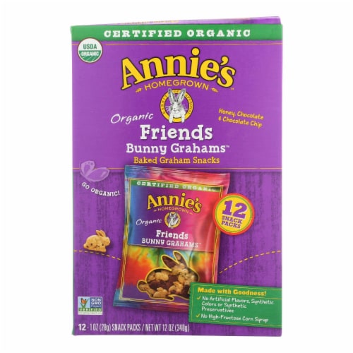 Annie's Homegrown Snack Pack - Organic - Bunny Grahms - Frd - 12 - Case of 4 - 12/1 oz Perspective: front