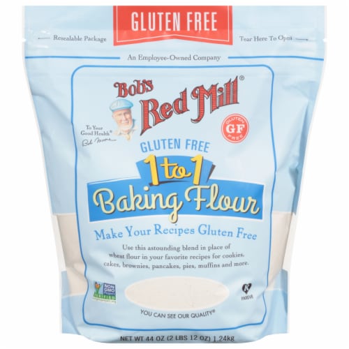 Bobs Red Mill Baking Flour Gluten Free 1-To-1 44 oz, Case of 4 - 44 OZ