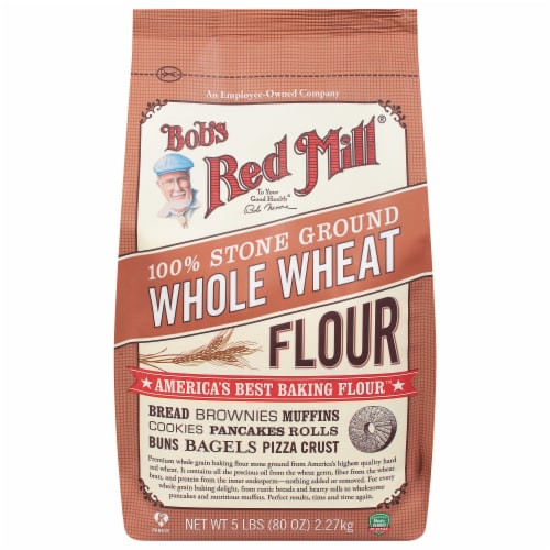 Bobs Red Mill Flour Whole White 5 Lb, Case of 4 - 5 LB each - Fry’s