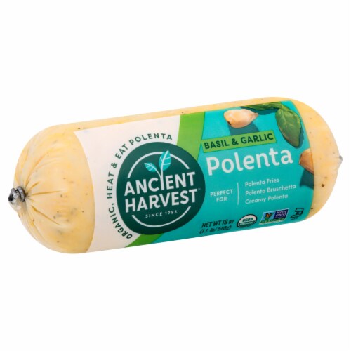 Ancient Harvest Polenta Basil &amp; Garlic Organic 18 oz, Case of 12 - 18 ...