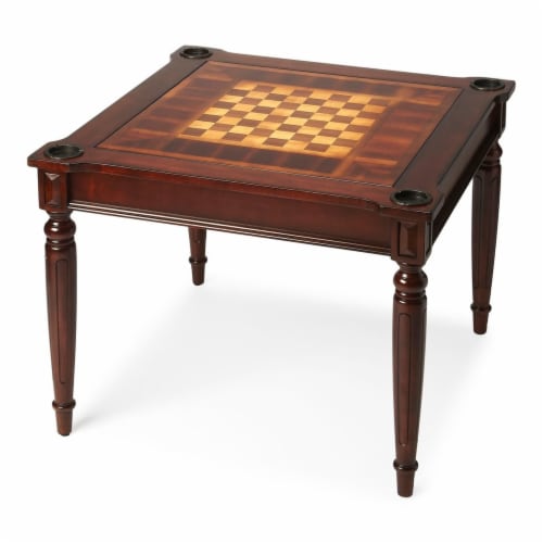Vincent Plantation Cherry Multi-Game Card Table Perspective: front