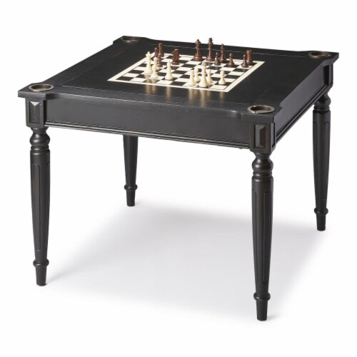 Vincent Black Licorice Multi-Game Card Table Perspective: front